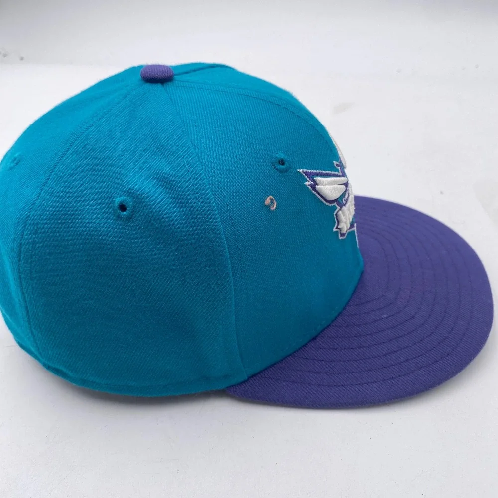 CHARLOTTE HORNETS New Era 9FIFTY Snapback Hat Youth Teal Purple NBA Flat Bill